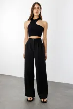 Women's Pleated Fabric High Waist Palazzo Trousers PANTS-002