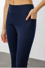 Kadın Yüksek Bel Toparlayıcı Çift Cepli Ispanyol Paça Tayt İSPANYOLPAÇA-TAYT