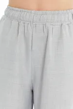 Kadın Pantolon Keten Karışımlı Belİ Lastikli Kırışmaz Kumaş Pantolon KETEN-PANTOLON