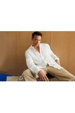 Chemise en mousseline basique oversize pour homme