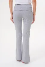 Kadın Pantolon İspanyol Paça Jarse Pamuklu Pantolon YÜKSEK-BEL-PANTOLON