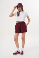 Kadın Modal Şort Beli Lastikli Cepli Şort MODAL-ŞORT