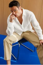 Chemise en mousseline basique oversize pour homme