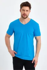 Men's V-Neck Basic Red T-Shirt