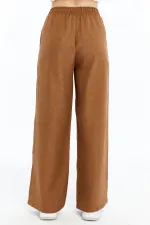 Kadın Pantolon Keten Karışımlı Belİ Lastikli Kırışmaz Kumaş Pantolon KETEN-PANTOLON