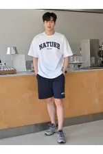 Erkek Tişört Baskılı Oversize T-shirt Pamuklu Tişört NATURE-OVERSİZE