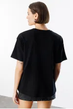 Women's 100% Organic Cotton Thick Textured Oversize Fit Round Neck T-shirt WOMEN-OVERSIZE-T-SHIRT