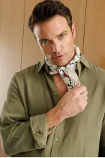 Chemise en mousseline basique oversize pour homme