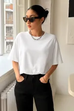 Kadın Oversize T-shirt Pamuklu Baskılı Tişört KİND-OVERSİZE