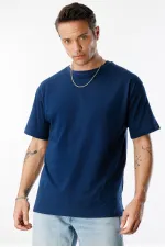T-shirt homme coupe oversize, col rond, 100 % coton bio