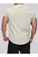 Erkek Spor Tişört Running Sports Gym Reglan Oval Kesim Penye T-shirt OVALT-SHİRT