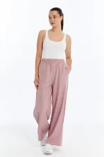 Kadın Pantolon Keten Karışımlı Belİ Lastikli Kırışmaz Kumaş Pantolon KETEN-PANTOLON