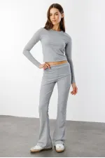 Kadın İspanyol Paça Jarse Pantolon Flared İSPANYOLPAÇA-PANTOLON