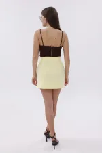 FundacshoosesXGenius Women's Darted Skirt, Non-See-Through Laminated Women's Skirt WOMEN'S SKIRT