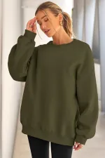Sweat-shirt oversize pour femme Genius Store, coupe ample, doublure brossée, col rond.