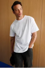 Erkek Oversize Fit %100 Organik Pamuk Bisiklet Yaka Tişört OVERSIZE-ERKEK-T-SHIRT