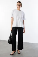 Women's 100% Organic Cotton Relaxed Fit Slit Round Neck T-shirt SLIT-T-SHIRT