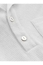 Erkek Oversize Polo Yaka  Waffle T-Shirt  POLOYAKA-DÜĞMELİ