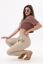 Women's Harem Pants with Pockets, Ayrobin Harem Pants, Adjustable Elastic Waistband, WOMEN'S SHALBAR