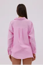 Oversize Basic Müslin Kadın Gömlek KADIN-MÜSLİN-GÖMLEK