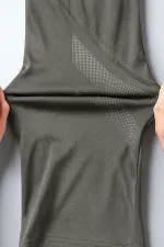 T-shirt de sport pour homme, T-shirt d'entraînement en polyester pour homme, T-shirt rayé