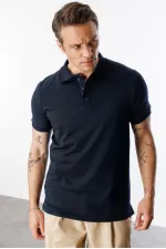  Erkek Çekmeyen Pamuklu Kumaş Regular Fit Standart Kesim Polo Yaka Tişört POLOYAKA-T-SHIRT1