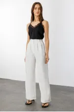 Women's Pleated Fabric High Waist Palazzo Trousers PANTS-002