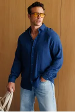 Chemise en mousseline basique oversize pour homme