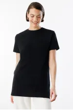 Regular Fit Crew Neck Basic Plain Short Sleeve 100% Cotton Tunic OVERSIZE-TUNIC