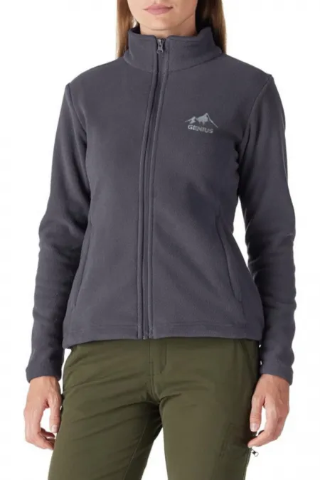 Women's Full-Zip Thick Outdoor Fleece Jacket - COLORFUL-FULL