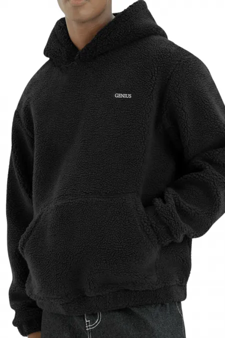 Sweat à capuche en polaire sherpa doublé en peau d'agneau pour homme Genius Store SHERPA-KAP