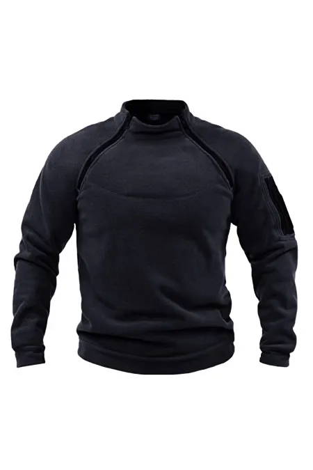 Polaire tactique de combat zippée avec poches pour homme, idéale pour les activités de plein air.