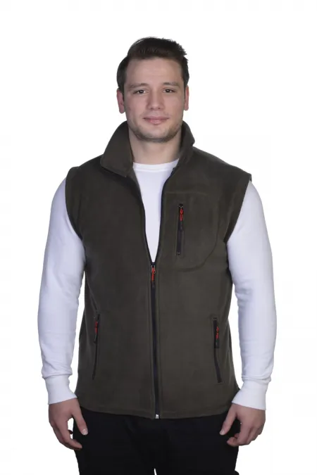 Gilet polaire homme, fermeture éclair intégrale, idéal pour les sports de plein air, 3 poches, 8 couleurs