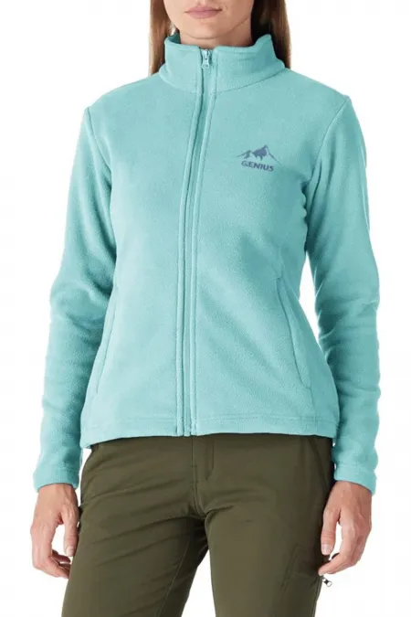 Women's Full-Zip Thick Outdoor Fleece Jacket - COLORFUL-FULL