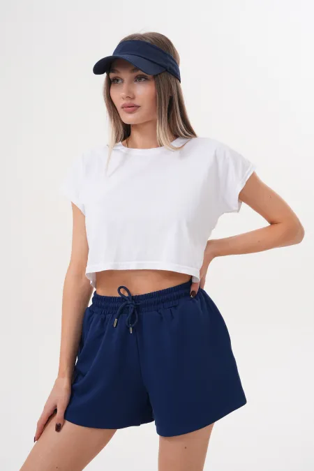 Kadın Modal Şort Beli Lastikli Cepli Şort MODAL-ŞORT