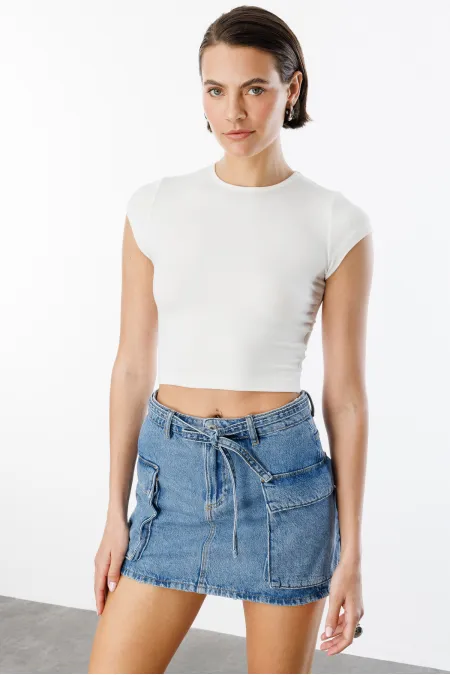 Women's Short-Sleeved Crop T-shirt CROP-T-SHIRT