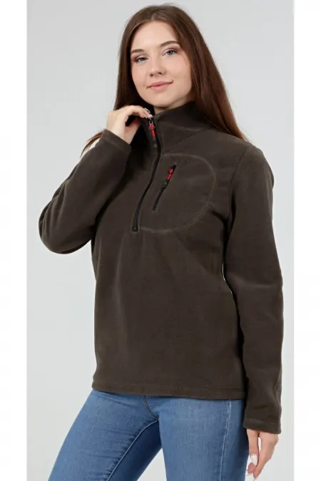Store Women's Fleece Half-Zip Outdoor Sports Fleece with Pockets