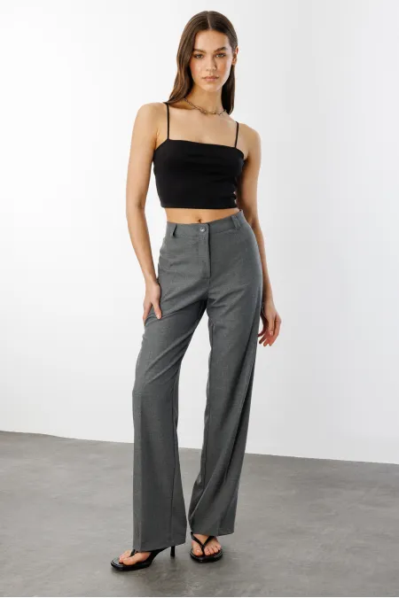Kadın Yüksek Bel Wide Leg Kumaş Pantolon PANTOLON-004