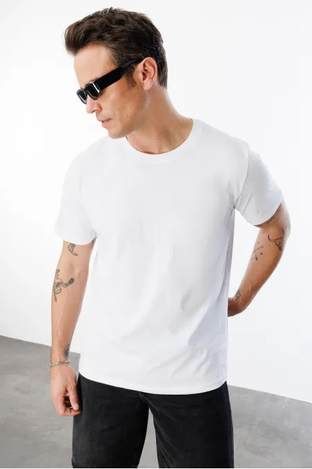 Men's T-shirt 100% Cotton Regular Fit Standard Cut Crew Neck Basic T-shirt BASIC-T-SHIRT1