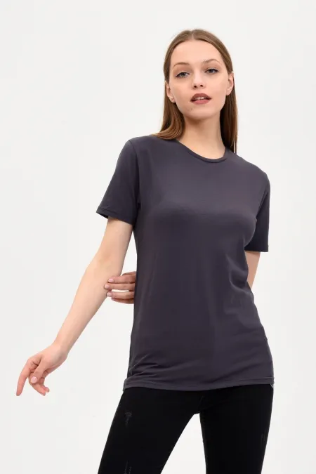 Women's Crew Neck Basic T-Shirt Navy Blue