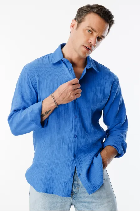 Chemise en mousseline basique oversize pour homme