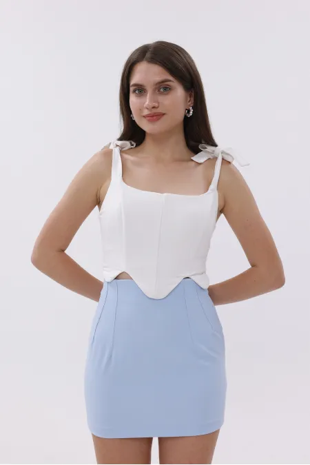 FundacshoosesXGenius Women's Darted Skirt, Non-See-Through Laminated Women's Skirt WOMEN'S SKIRT