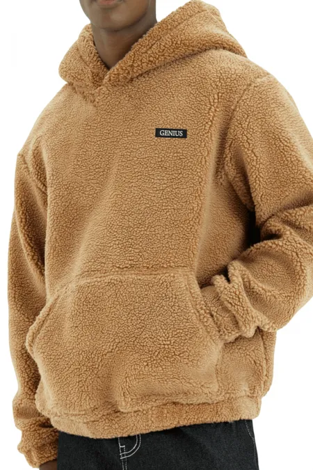 Sweat à capuche en polaire sherpa doublé en peau d'agneau pour homme Genius Store SHERPA-KAP