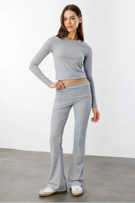 Kadın İspanyol Paça Jarse Pantolon Flared İSPANYOLPAÇA-PANTOLON