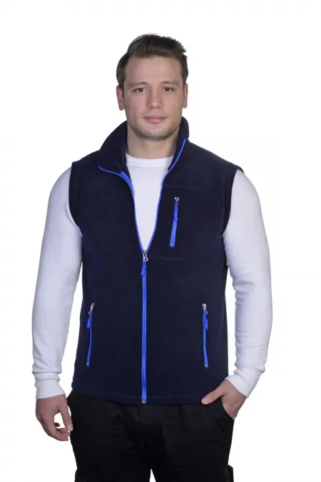 Gilet polaire homme, fermeture éclair intégrale, idéal pour les sports de plein air, 3 poches, 8 couleurs