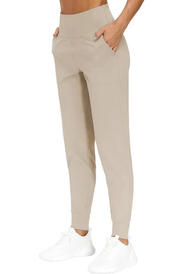 Pantalon de jogging léger à taille haute pour femme, idéal pour le yoga, la course et le sport.