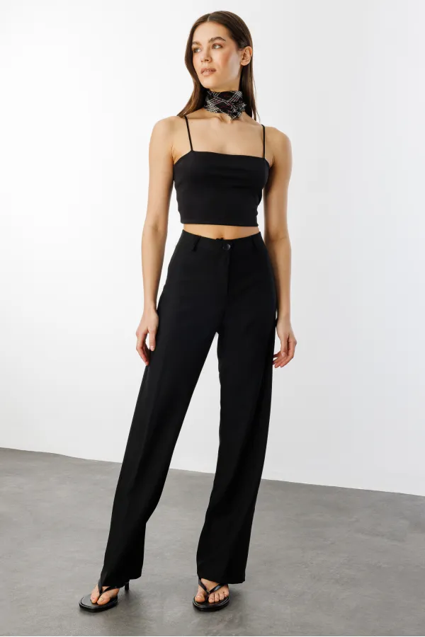 Kadın Yüksek Bel Wide Leg Kumaş Pantolon PANTOLON-004