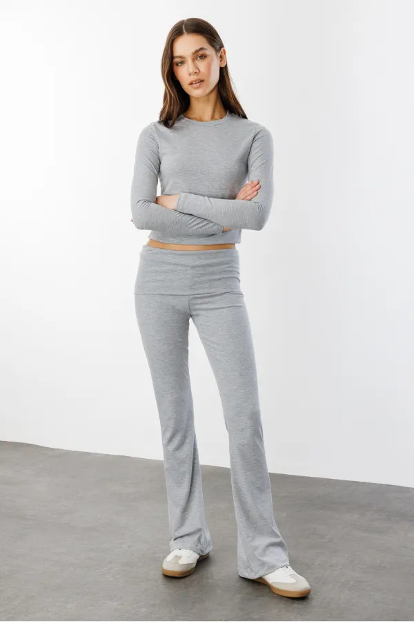 Kadın İspanyol Paça Jarse Pantolon Flared İSPANYOLPAÇA-PANTOLON