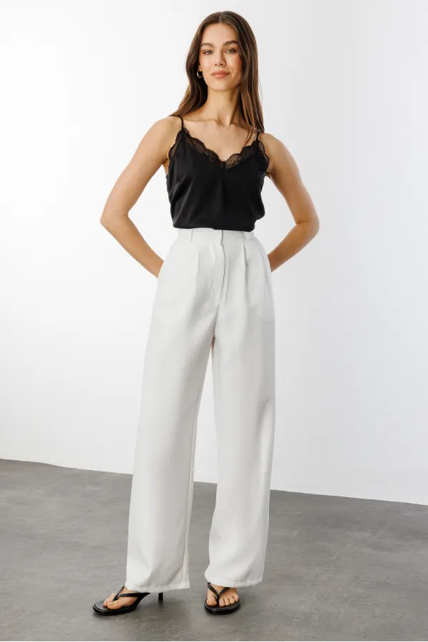Women's Pleated Fabric High Waist Palazzo Trousers PANTS-002