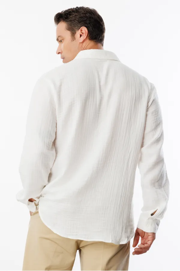 Chemise en mousseline basique oversize pour homme